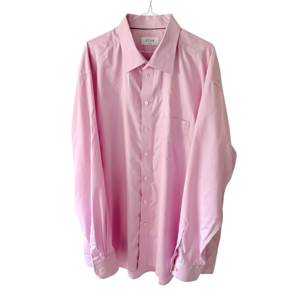ETON Men’s Dress Shirt Signature Twill Classic Button Up Size 49 19.5 4XL Pink